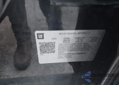 2020 Chevrolet Malibu Ls из США, поврежденный, VIN 1G1ZC5ST1LF109418